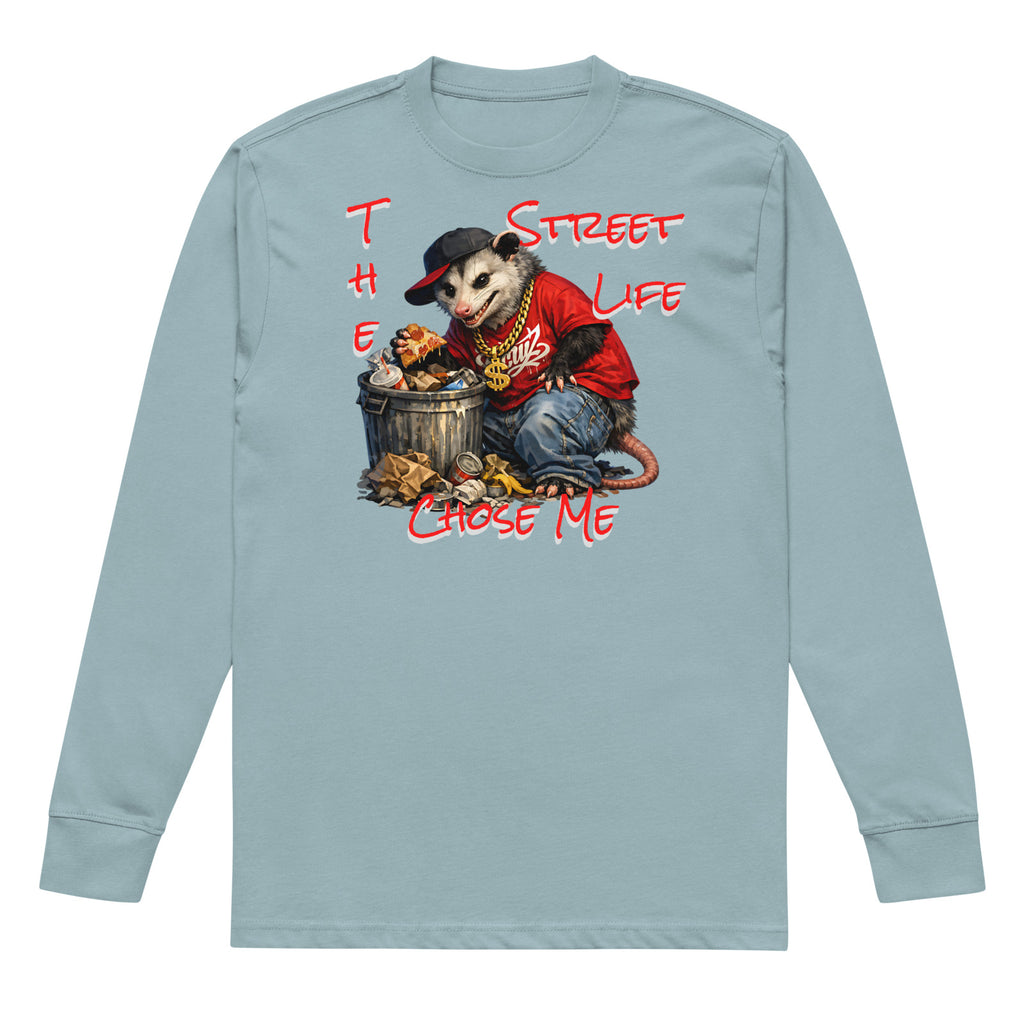 NY Possum Life heavyweight long sleeve t-shirt — Agave — front