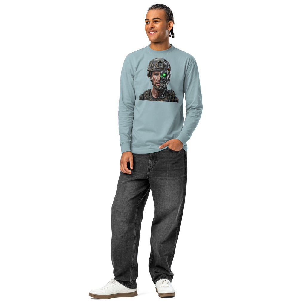 Borg Soldier heavyweight long sleeve t-shirt — Agave — front