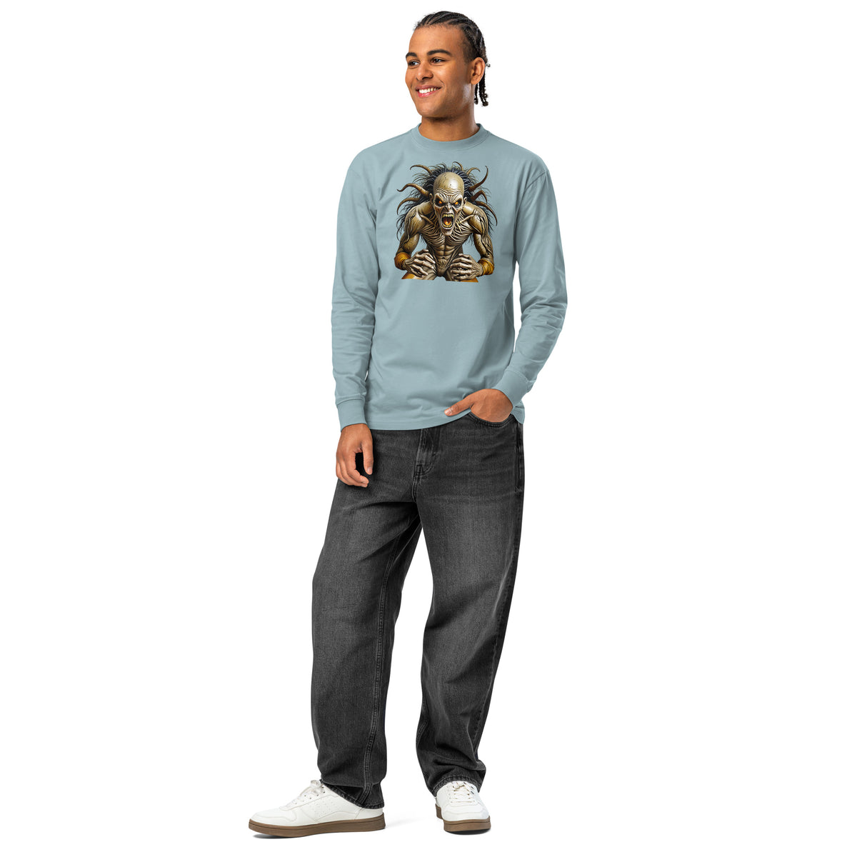 Frenzy heavyweight long sleeve t-shirt — Agave — front