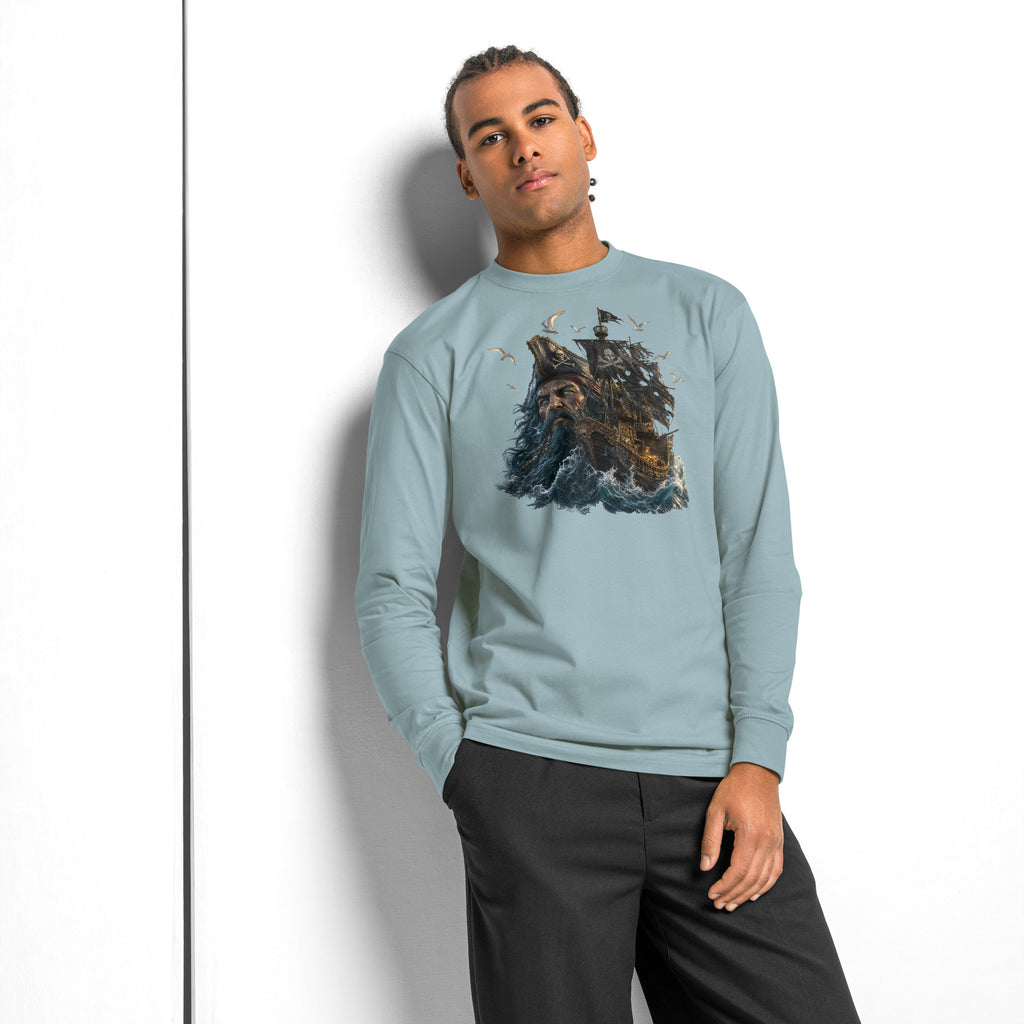 Ghost Ship heavyweight long sleeve t-shirt — Agave — front