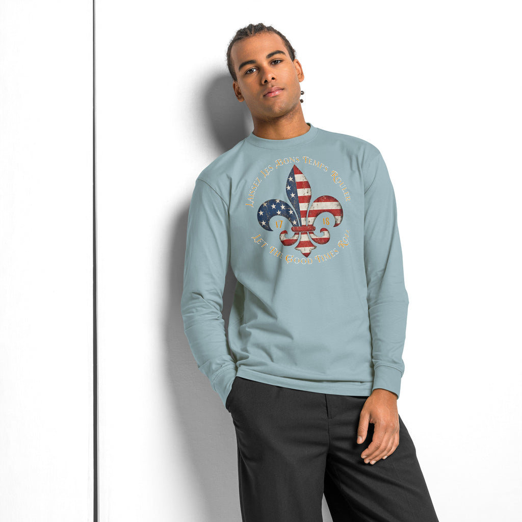 Good Times NOLA heavyweight long sleeve t-shirt — Agave — front