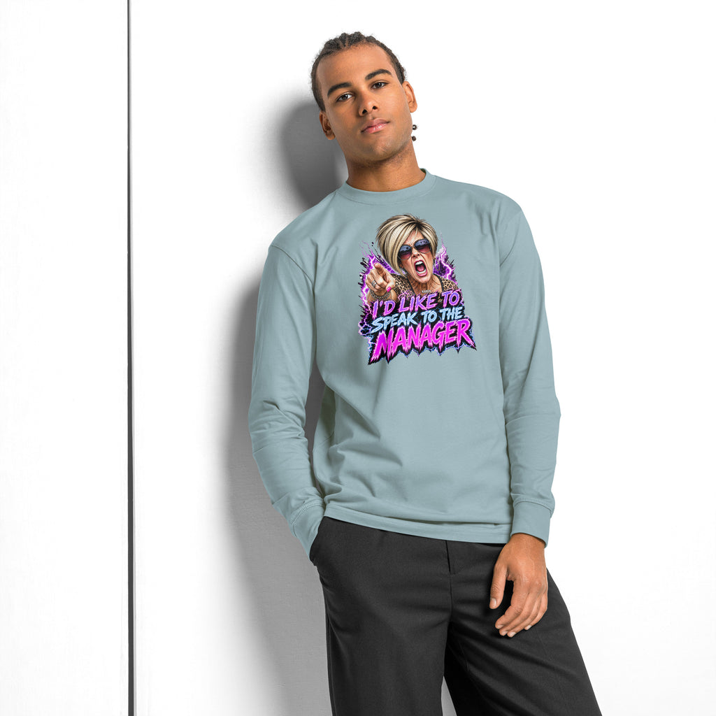 Karen heavyweight long sleeve t-shirt — Agave — front