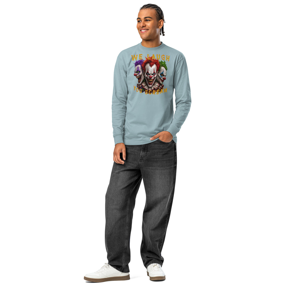 Killer Smiles heavyweight long sleeve t-shirt — Agave — front