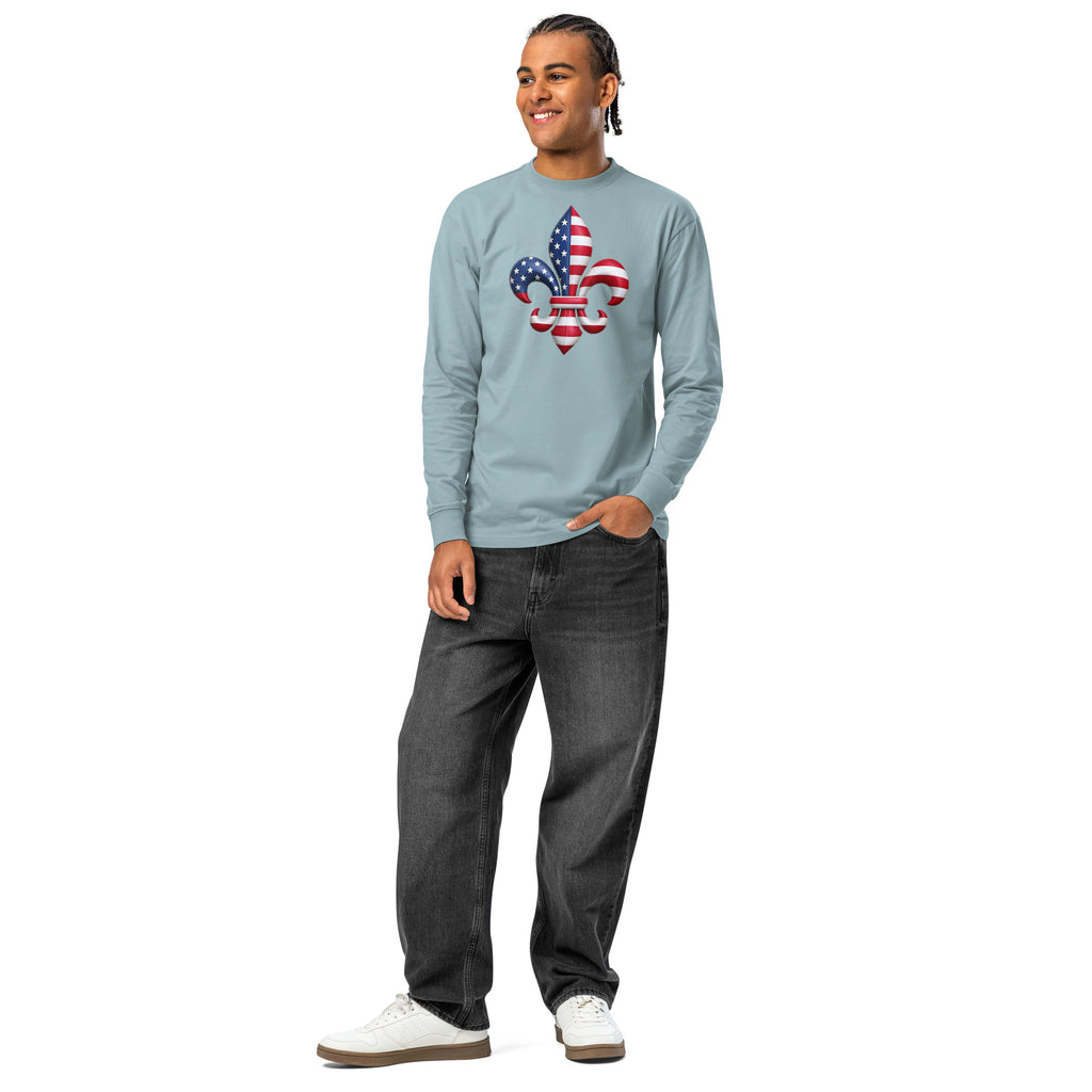 New Orleans heavyweight long sleeve t-shirt — Agave — front