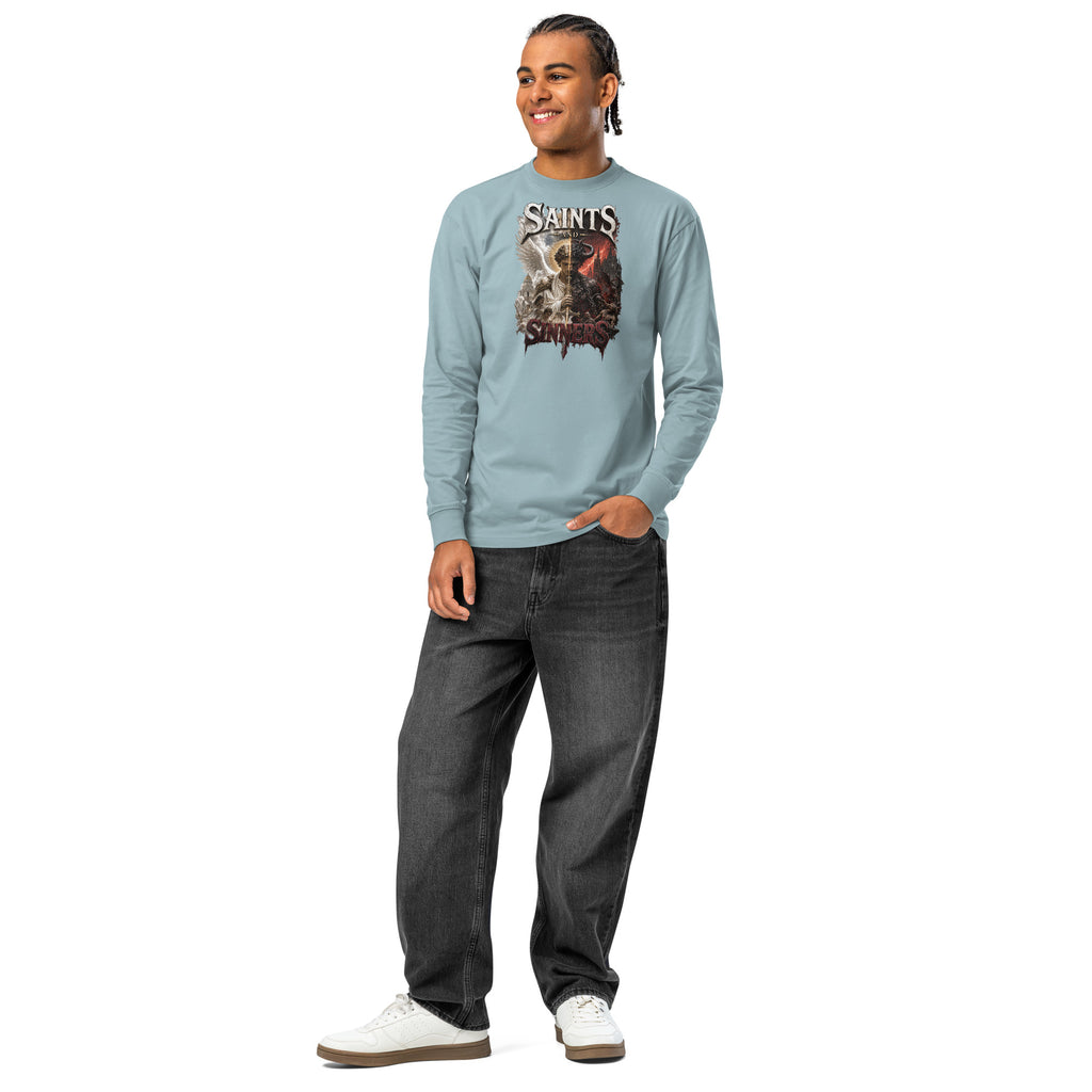 Saints and Sinners heavyweight long sleeve t-shirt — Agave — front