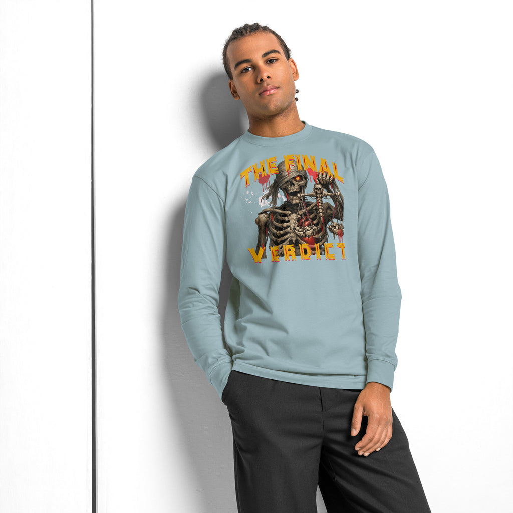 The Final Verdict heavyweight long sleeve t-shirt — Agave — front