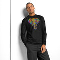 Elephant Face Maze heavyweight long sleeve t-shirt — Black — front
