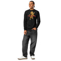 England Lion heavyweight long sleeve t-shirt — Black — front