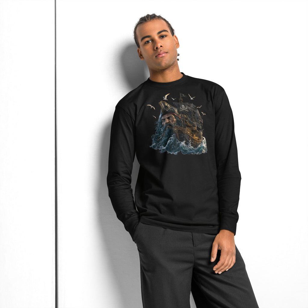 Ghost Ship heavyweight long sleeve t-shirt — Black — front