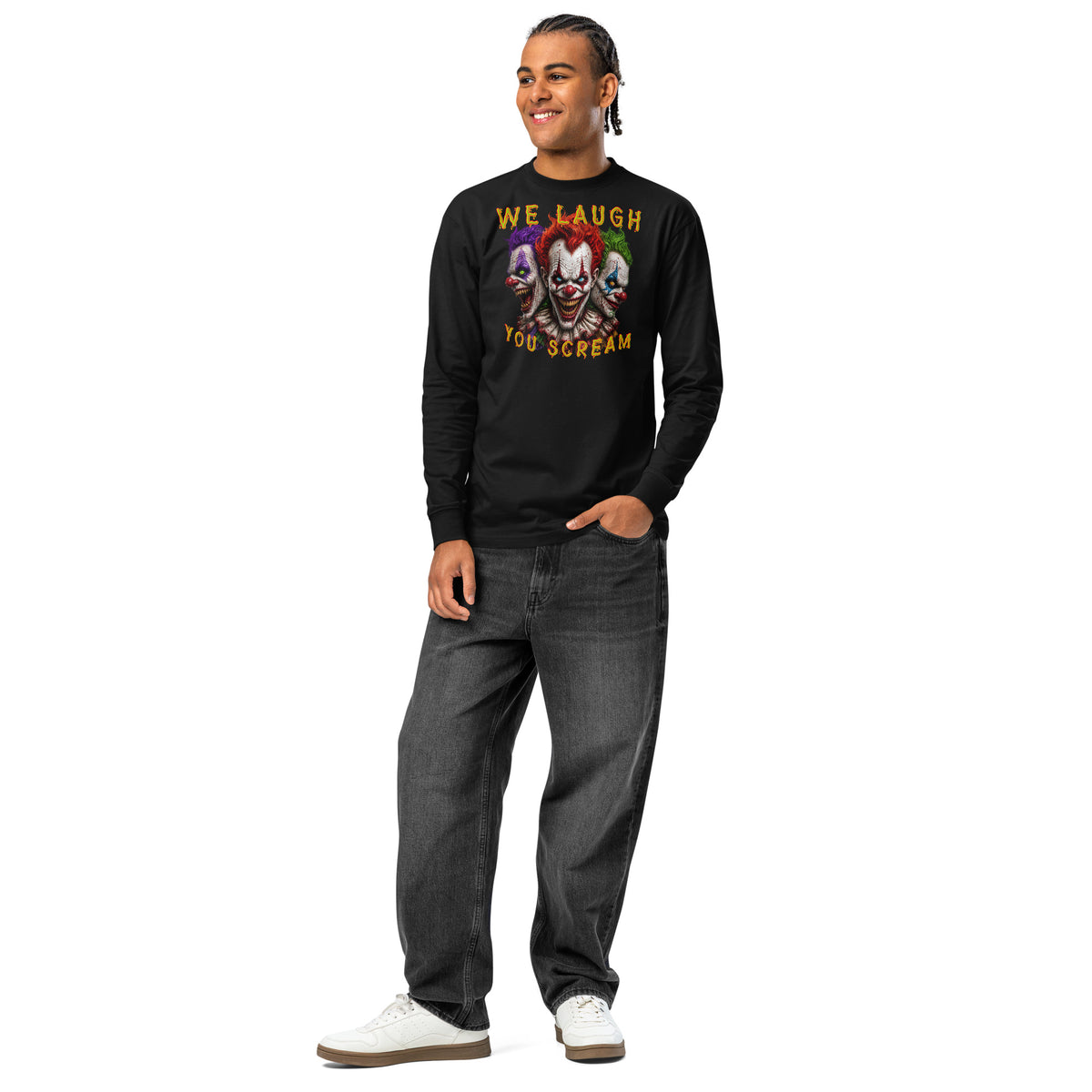 Killer Smiles heavyweight long sleeve t-shirt — Black — front