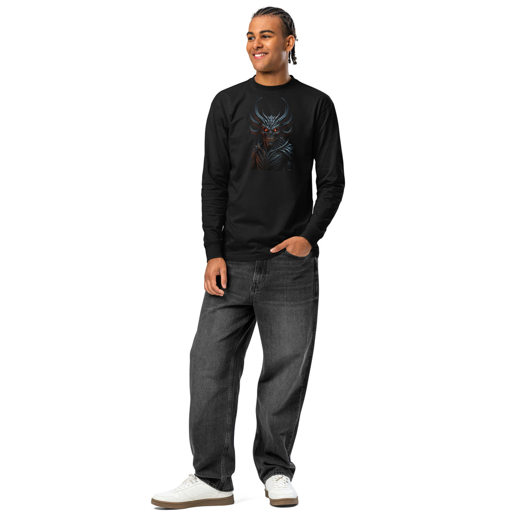 Nightmare King heavyweight long sleeve t-shirt — Black — front