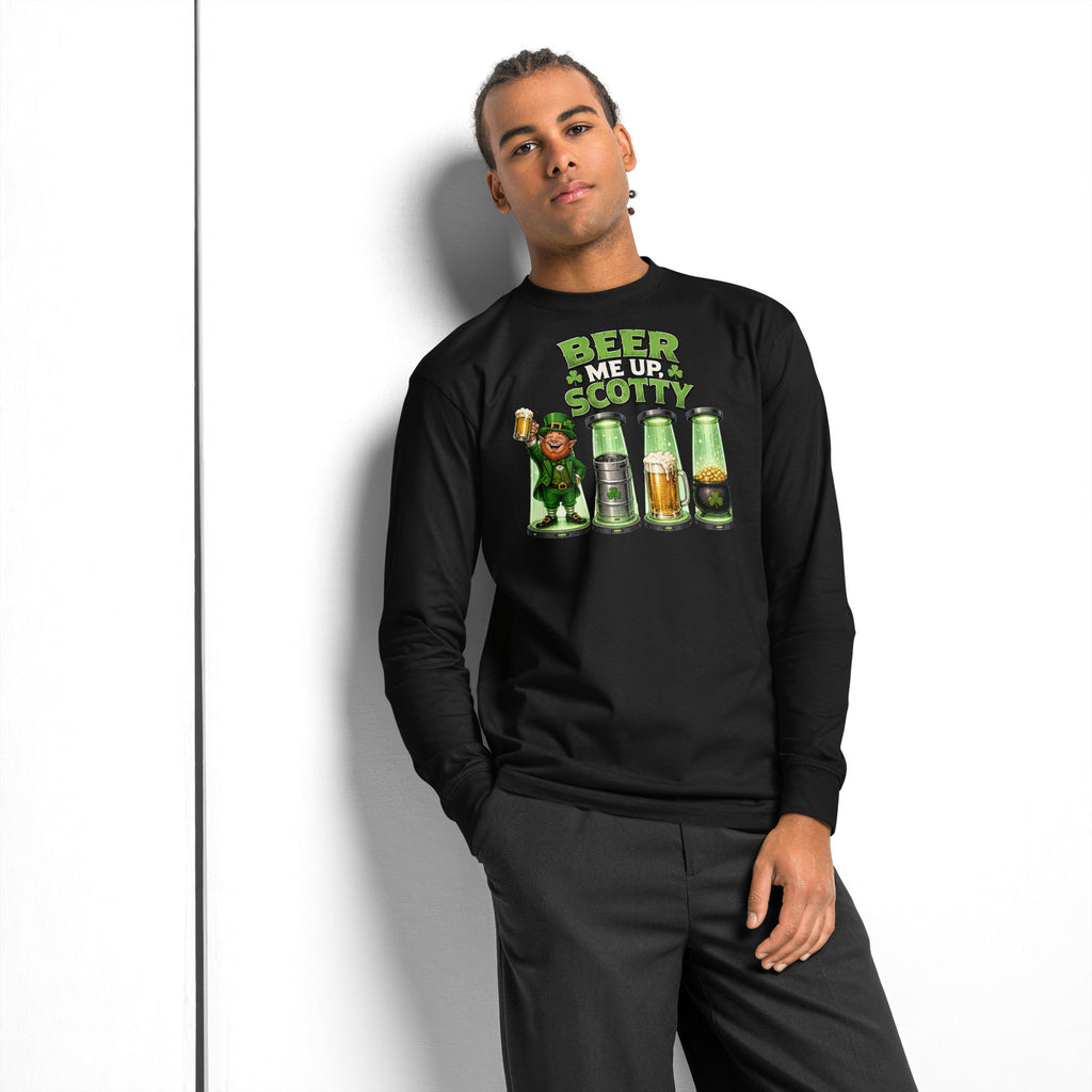 St. Patrick’s Day Transporter heavyweight long sleeve t-shirt — Black — front