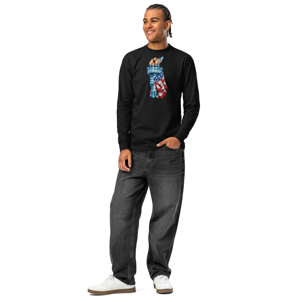 USA Liberty Ice Torch heavyweight long sleeve t-shirt — Black — front