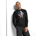 USA Lion Fearless heavyweight long sleeve t-shirt — Black — front