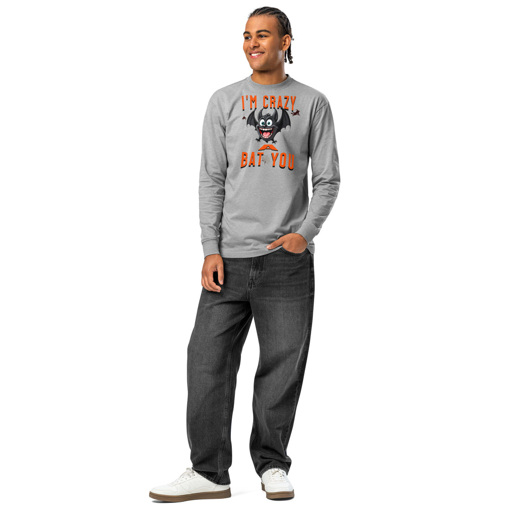 Crazy Bat You heavyweight long sleeve t-shirt — Carbon Grey — front