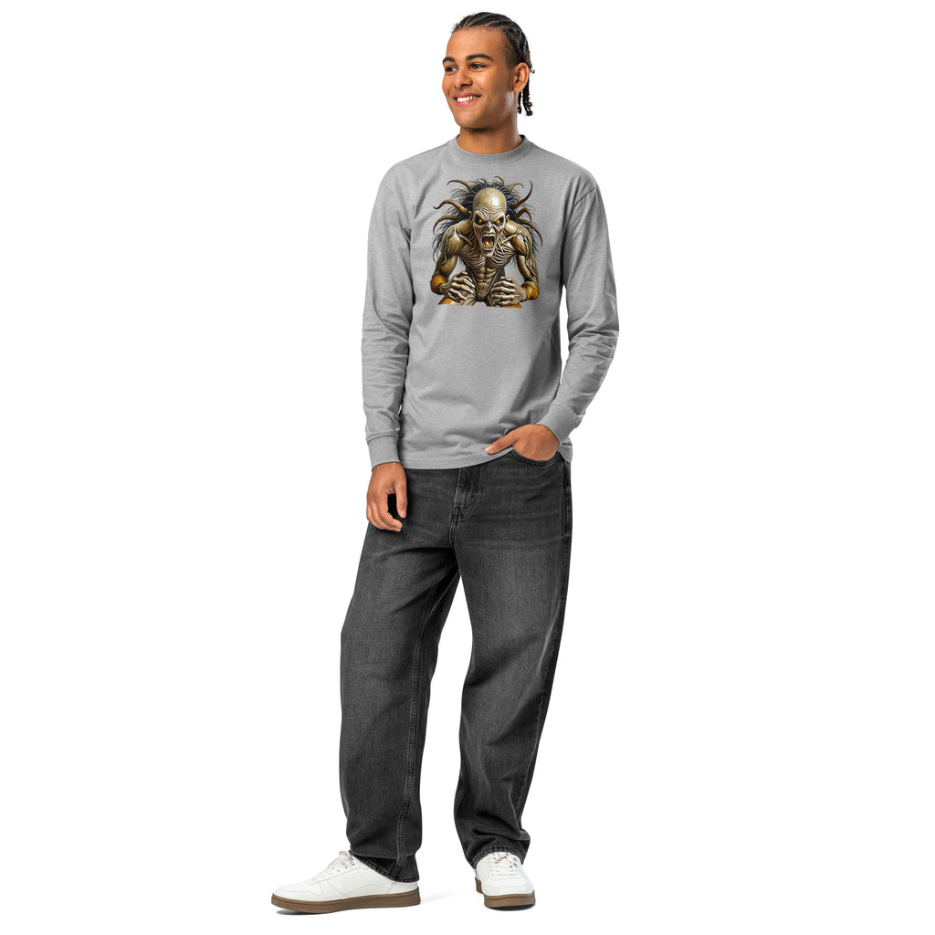 Frenzy heavyweight long sleeve t-shirt — Carbon Grey — front