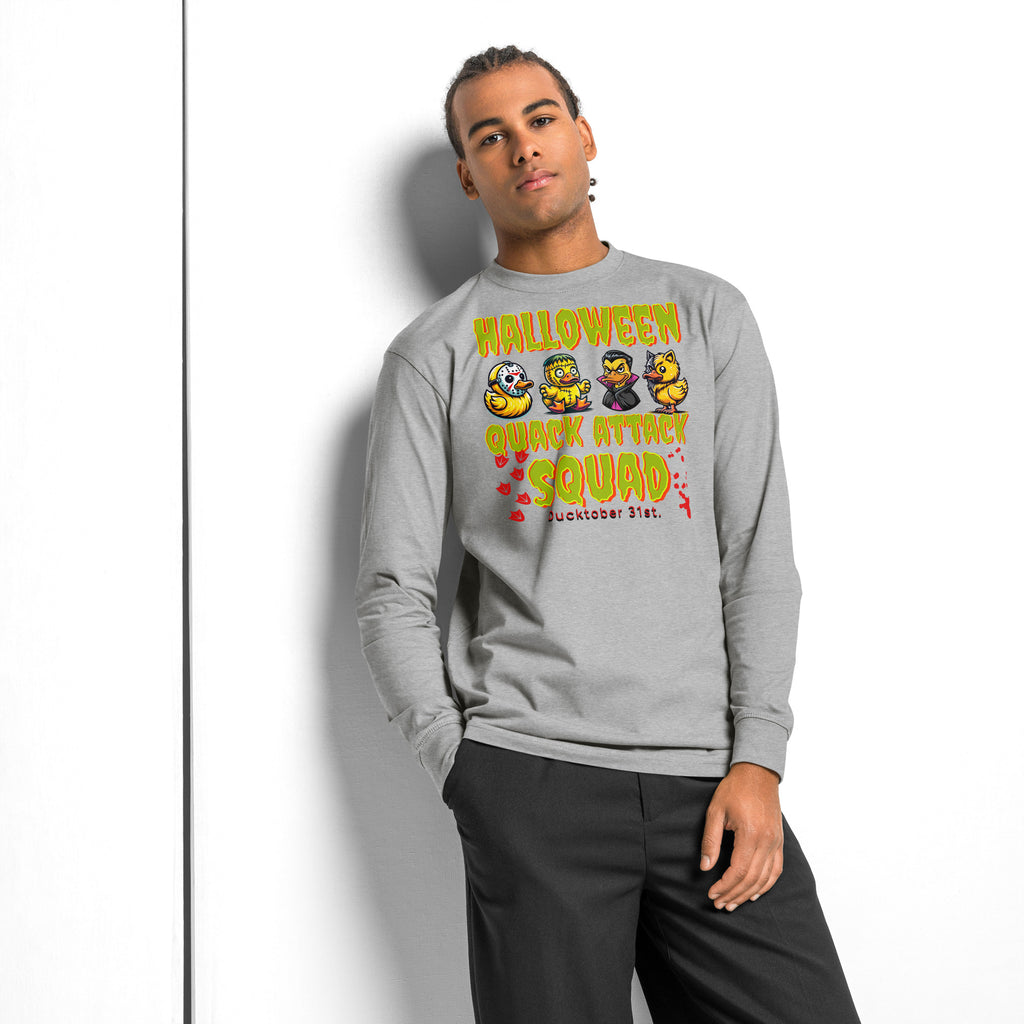 Halloween Quack Attack heavyweight long sleeve t-shirt — Carbon Grey — front