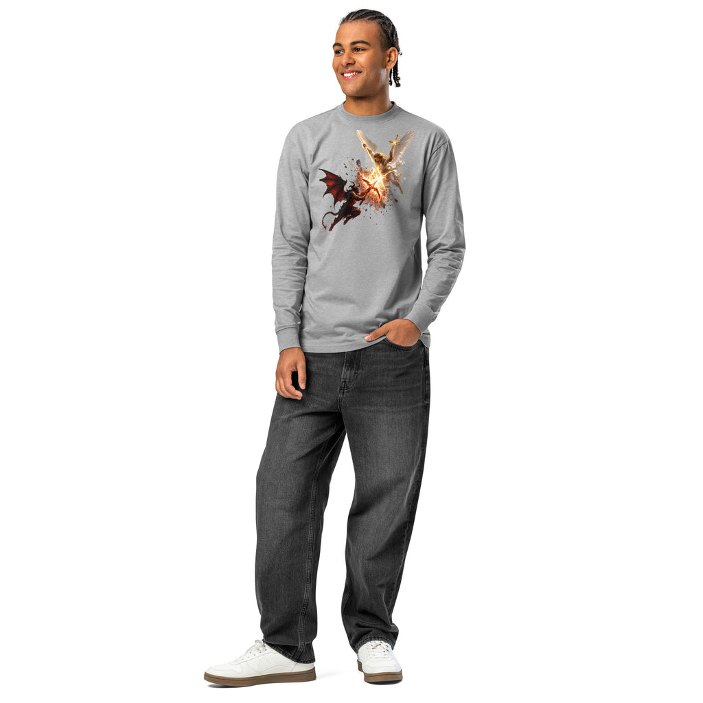 Heaven and Hell heavyweight long sleeve t-shirt — Carbon Grey — front