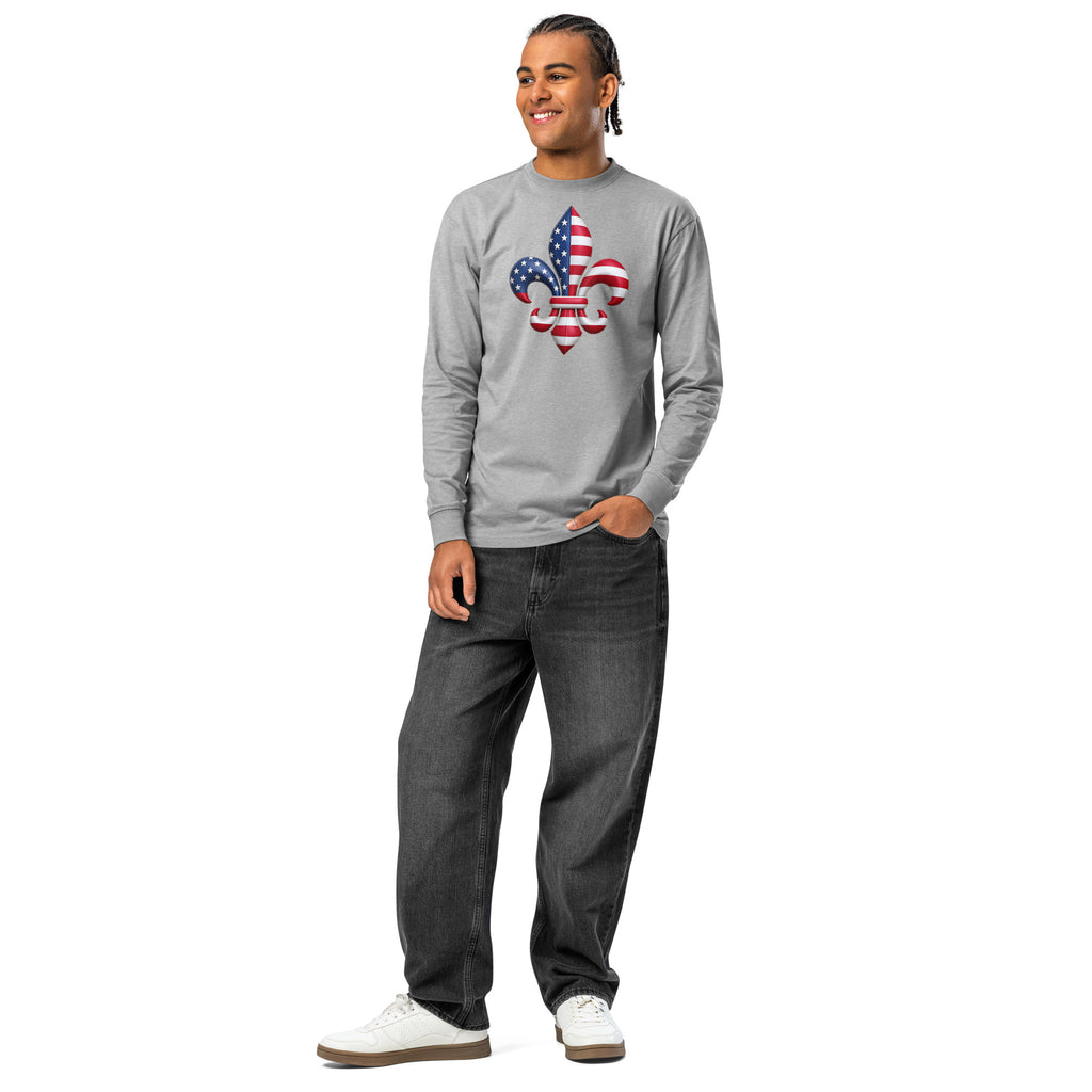 New Orleans heavyweight long sleeve t-shirt — Carbon Grey — front
