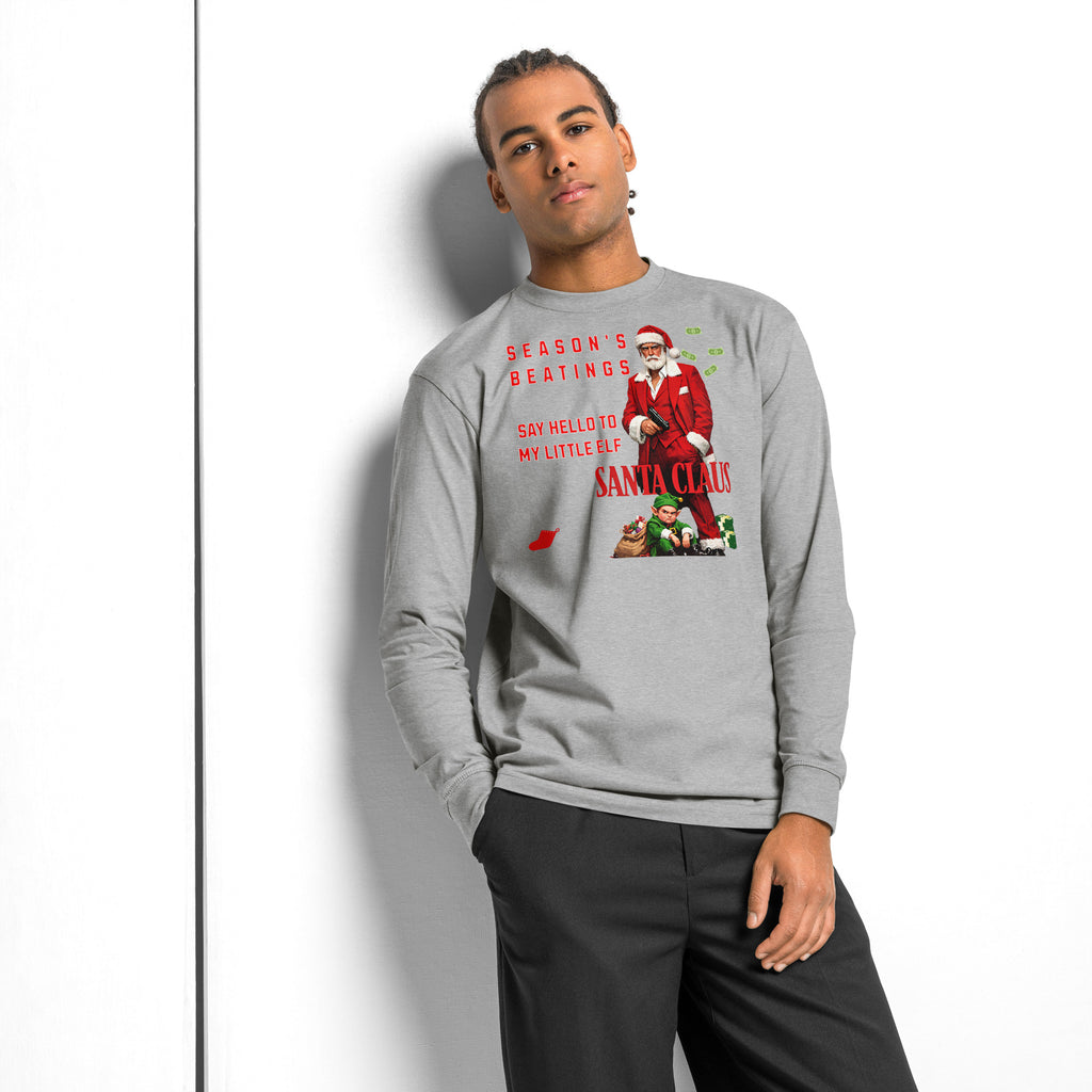 Santa Santana heavyweight long sleeve t-shirt — Carbon Grey — front