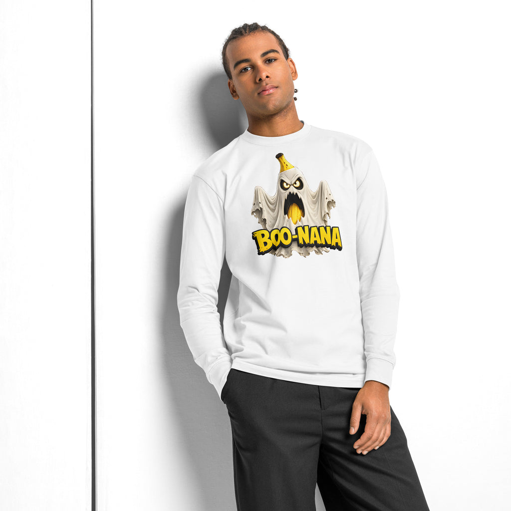 Boo Nana heavyweight long sleeve t-shirt — White — front
