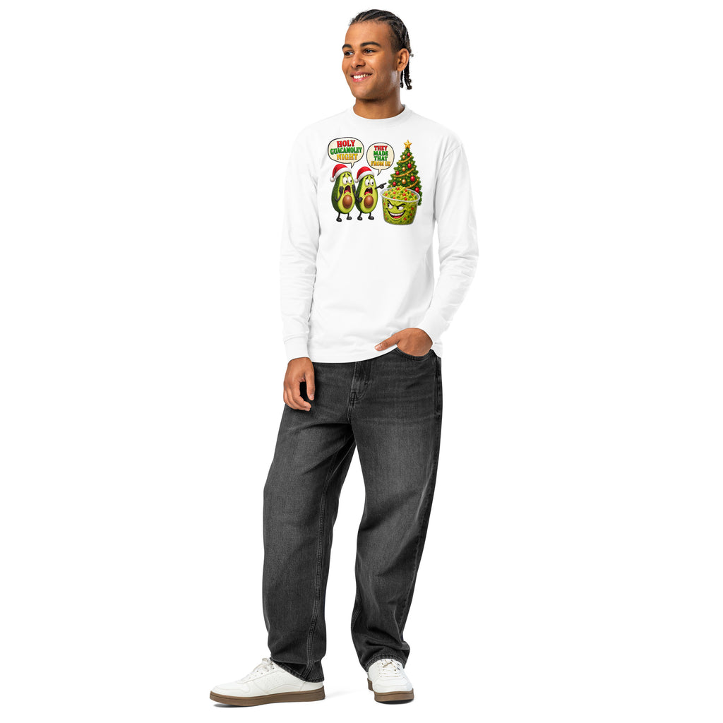 Christmas Guacamole heavyweight long sleeve t-shirt — White — front