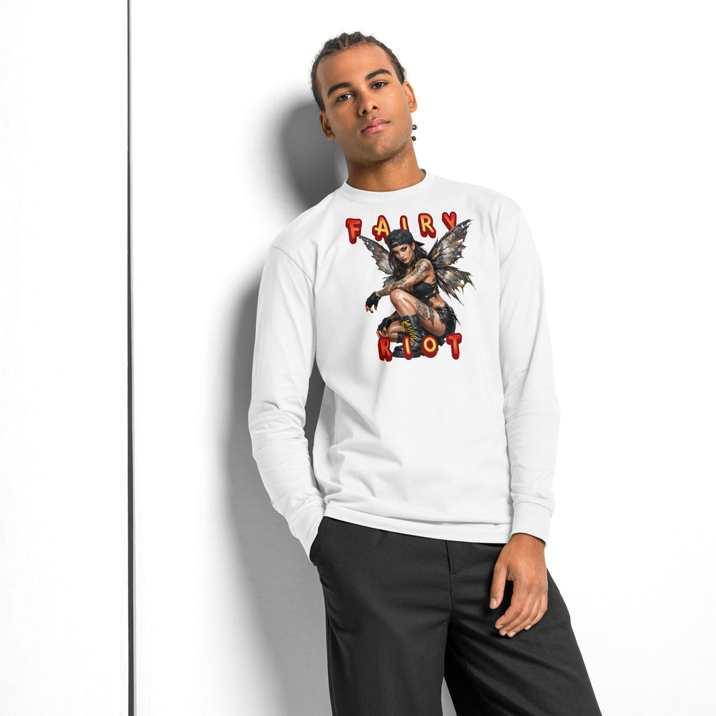 Fairy Riot heavyweight long sleeve t-shirt — White — front