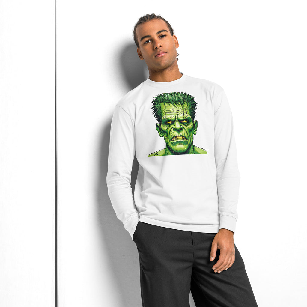 Franken Stan heavyweight long sleeve t-shirt — White — front