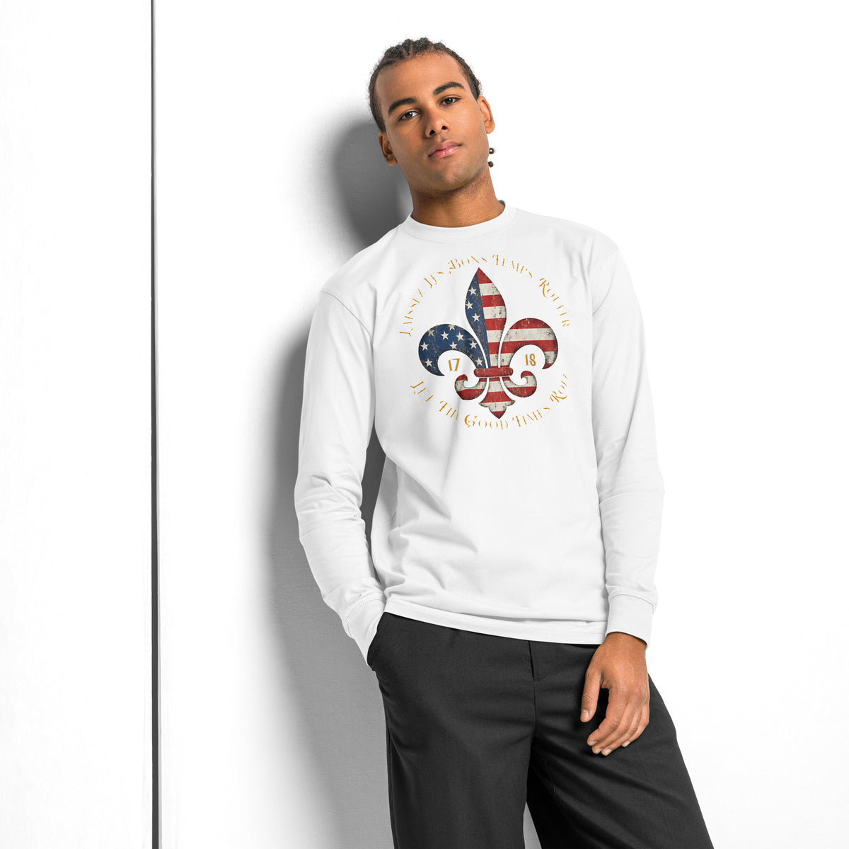 Good Times NOLA heavyweight long sleeve t-shirt — White — front
