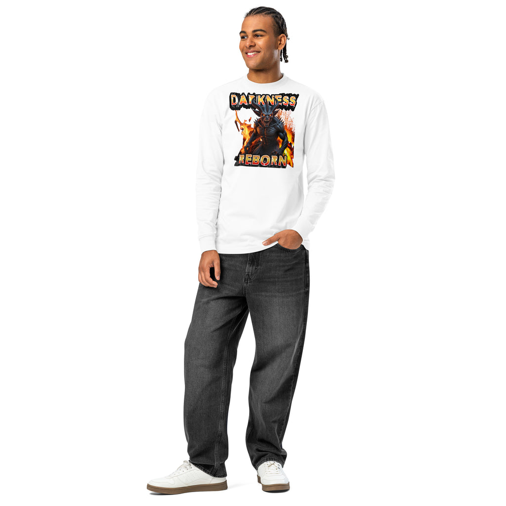 Hellfire Reborn Beast heavyweight long sleeve t-shirt — White — front