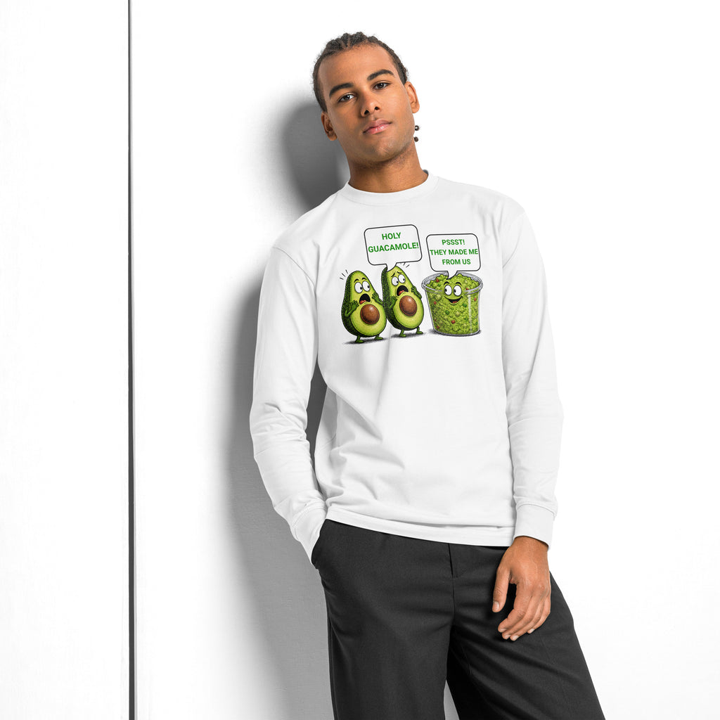 Holy Guacamole heavyweight long sleeve t-shirt — White — front