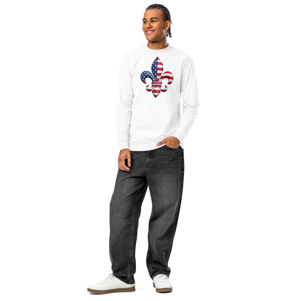 New Orleans heavyweight long sleeve t-shirt — White — front