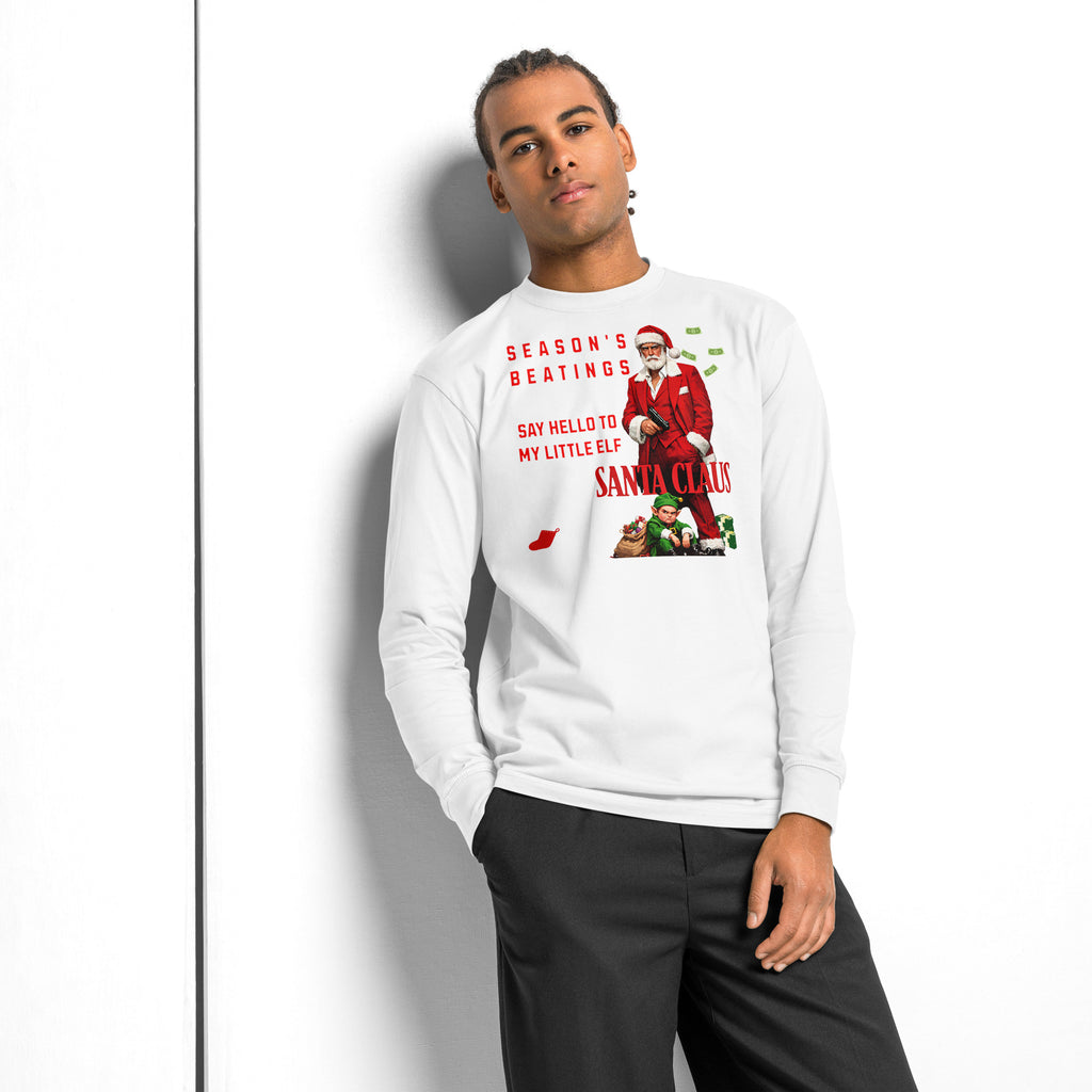 Santa Santana heavyweight long sleeve t-shirt — White — front