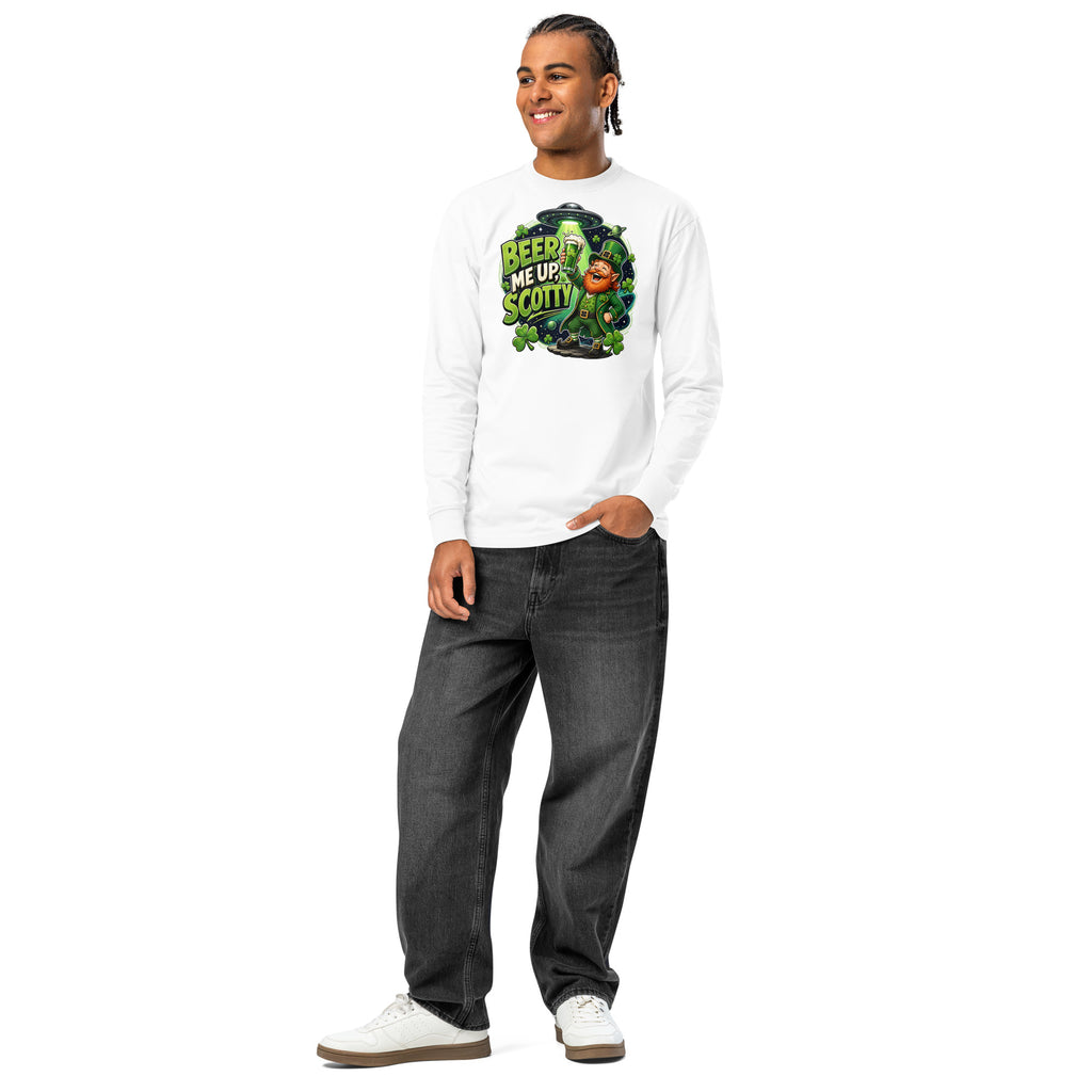 St. Patrick’s Day Cheers heavyweight long sleeve t-shirt — White — front