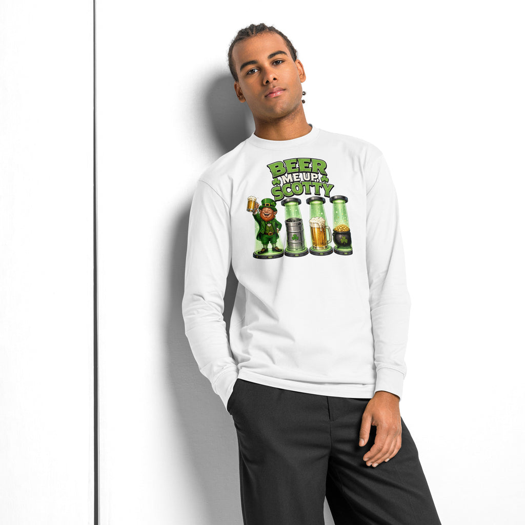 St. Patrick’s Day Transporter heavyweight long sleeve t-shirt — White — front