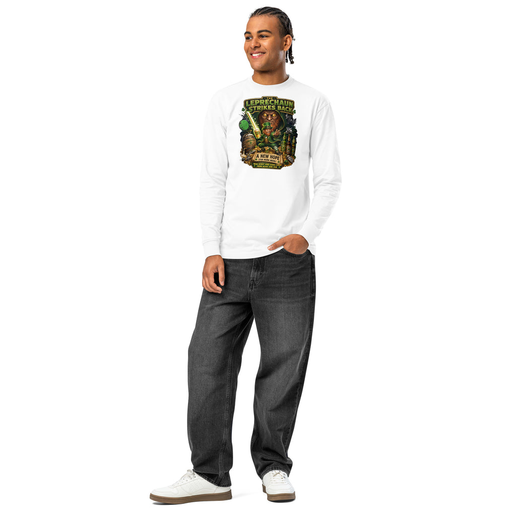 Leprechaun Strikes Back heavyweight long sleeve t-shirt — White — front