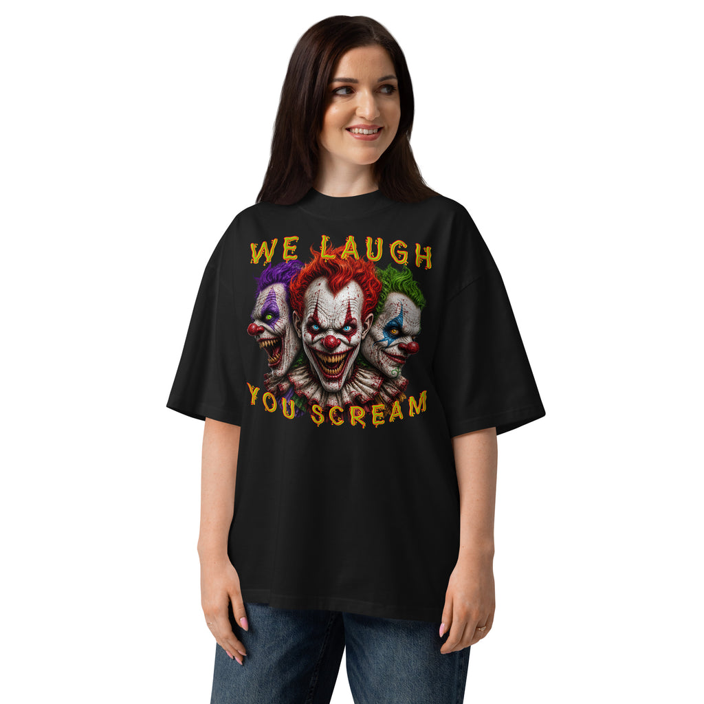 Killer Smiles Unisex organic oversized high neck t-shirt — Black — front