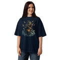 Dead Waters Unisex organic oversized high neck t-shirt — French Navy — front