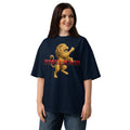 England Lion Unisex organic oversized high neck t-shirt — French Navy — front