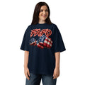 FAFO Fist Unisex organic oversized high neck t-shirt — French Navy — front