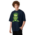 Franken Stan Unisex organic oversized high neck t-shirt — French Navy — front