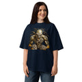 Frenzy Unisex organic oversized high neck t-shirt — French Navy — front