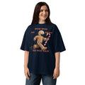 Gingerbread Man Unisex organic oversized high neck t-shirt — French Navy — front