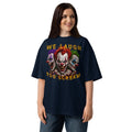 Killer Smiles Unisex organic oversized high neck t-shirt — French Navy — front