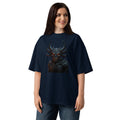 Nightmare King Unisex organic oversized high neck t-shirt — French Navy — front