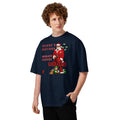 Santa Santana Unisex organic oversized high neck t-shirt — French Navy — front