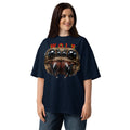 Spider Eyes Unisex organic oversized high neck t-shirt — French Navy — front