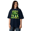 St. Patrick’s Day Spaceship Unisex organic oversized high neck t-shirt — French Navy — front