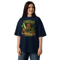 Leprechaun Strikes Back Unisex organic oversized high neck t-shirt — French Navy — front