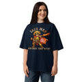 Taco Man Unisex organic oversized high neck t-shirt — French Navy — front